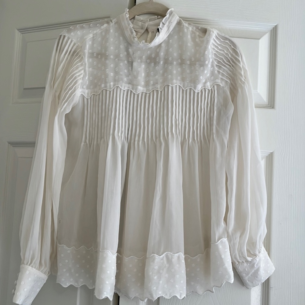 Ann Taylor sheer boho top XS